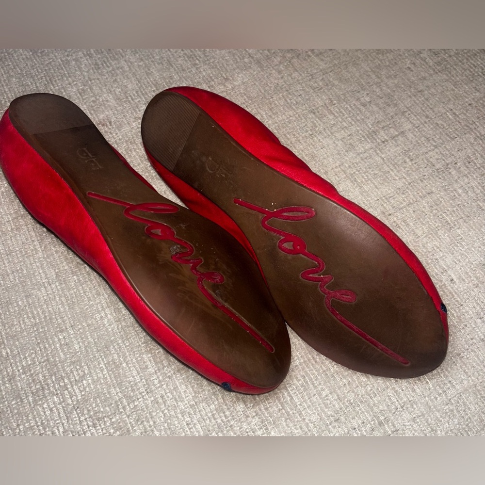 Quirky Red Leather “Smile” Ballet Flats Women’s 7.5–8 Teacher Ellen DeGeneres - Picture 4 of 8